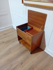 RETRO TEAK SEWING SIDE TABLE