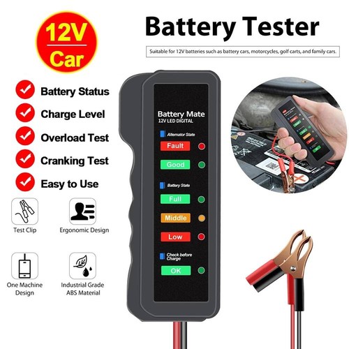 12v car battery - 12v, tester