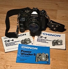 Chinon CE-4 camera with 50mm /f1.7 lens, power winder S
