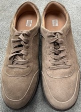 Fitflop Rally Tumbled Leather Crepe Sneakers - Taupe Size UK 6.5