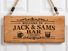 Personalised Bar Sign Wooden