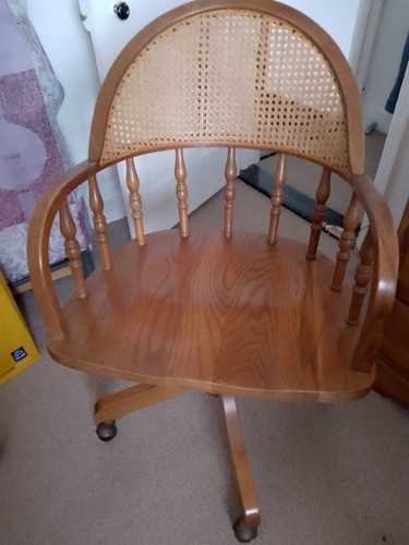 Wooden vintage swivel chair - wooden,