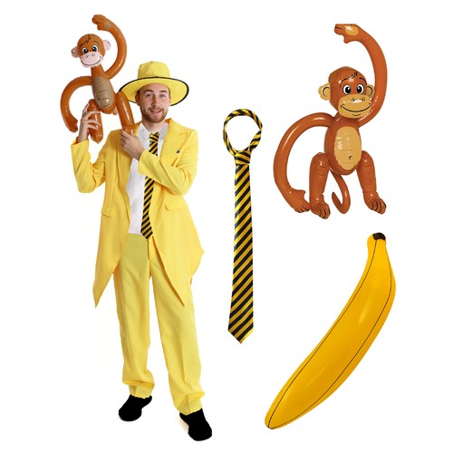 Mens yellow hat man - mens, curious