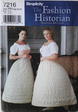 NEW Simplicity 7216 Adult Women Costume Victorian Petticoat Hoop Skirt 6 8 10 12