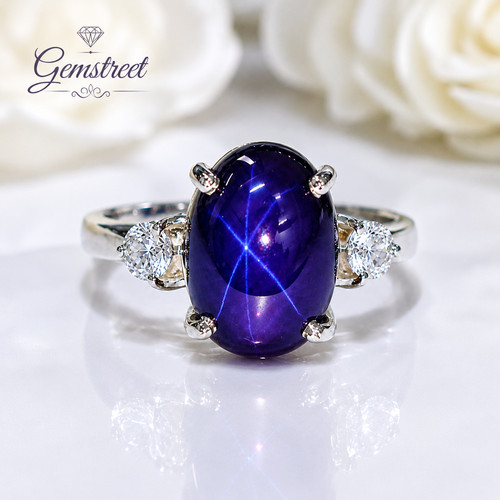 Rays silver purple star - silver,