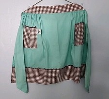 Vintage Half Apron, Aqua Green