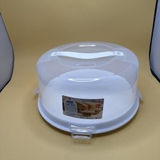 Whitefurze Plastic Cake Box – White, Round