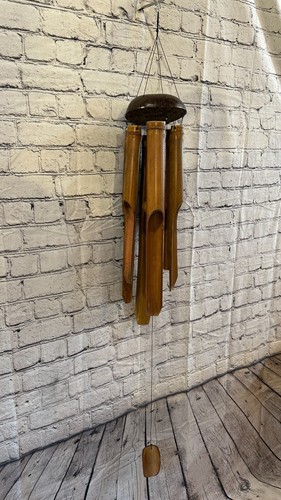 Coconut bamboo windchime plain - bamboo,