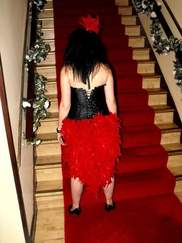 Red burlesque feather - red,