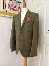 Brook Taverner Men’s Windowpane Check Tweed Blazer Jacket Hacking Hunting 40L