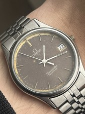 Omega Seamaster Mens Vintage Patina Dial Watch 196.0216 Quartz Swiss Made Silver