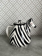 Vintage Ceramic Zebra Teapot 1990s