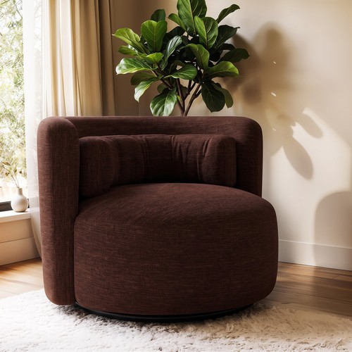 Berry brown chenille swivel - berry,