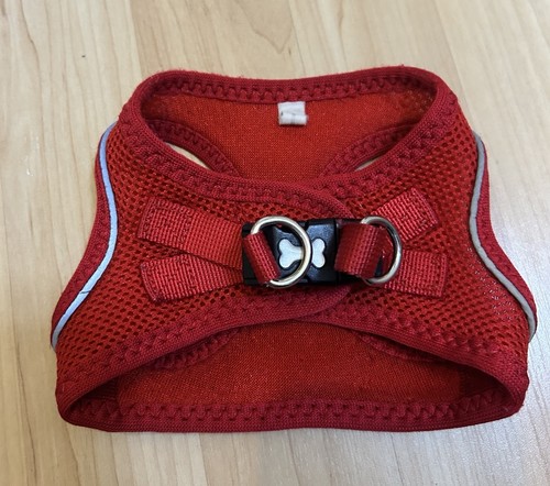 Step mesh dog harness red - step-in, harness,