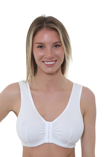 Front fastening bra cotton - front,