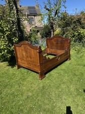 Antique oak carved double - carved, bed