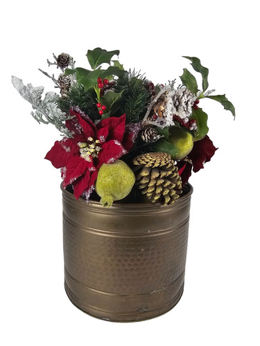 Large rustic brass plant - rustic,