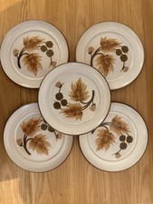 DENBY Cotswold Stoneware ~ 5 x Bread & Butter Plates ~ Brown ~ L