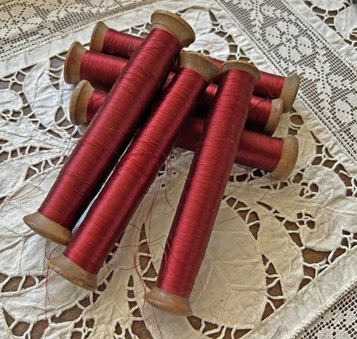 Antique french silk textile - 6,