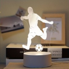 3D LED Light Football Footballer Illusion Night Desk Table Lamp Décor Gift NEW