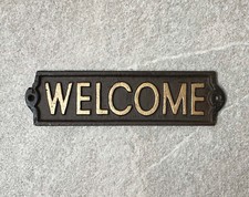 Welcome Sign Cast Iron Wall
