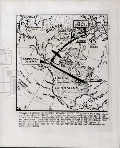 1951 press photo map - 1951,