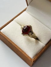 Yemeni Engraved Allah Red Agate Sterling Silver Islamic Ring Gifts