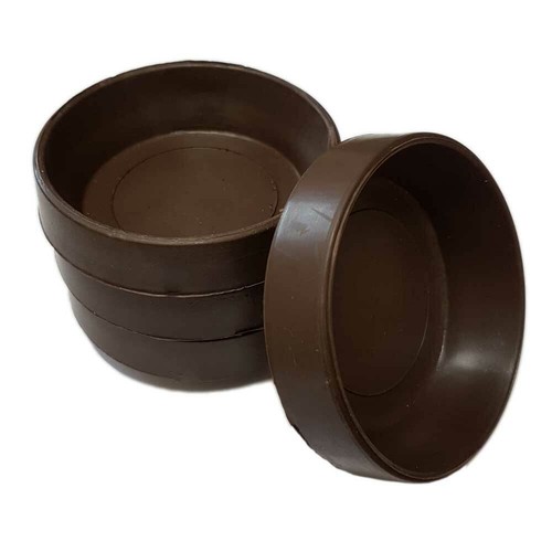 Brown rubber castor cups - brown,
