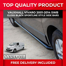 FITS VAUXHALL VIVARO 01-14 BLACK SPORTLINE SIDE BARS SWB STEEL POWDER COATED