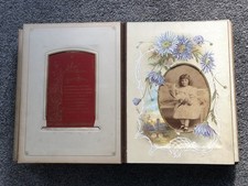 Pretty Victorian Album inc 13 Cabinet Cards, 12 CDVs & 6 Unusual FLORAL pages.