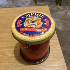Vintage EMPIRE Sewing Thread Tin red. 