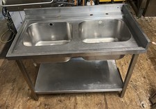Commercial Stainless Steel Corner Double Bowl Sink Ref:S4