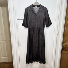 Dosa Silk Dress Black Button