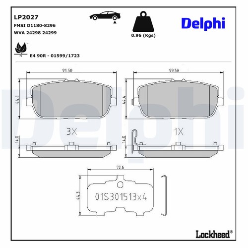 Brake pads set rear right - set,
