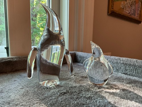 Steuben crystal penguins - crystal,