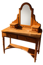 Wooden desk with mirror