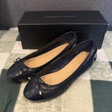 Roberto Vianni NAVY QUILTED BALLERINA Shoes Size 7/40