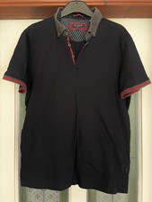 Ted Baker Short Sleeve Navy Blue Polo Shirt Men’s Medium Size 4 Medium Large