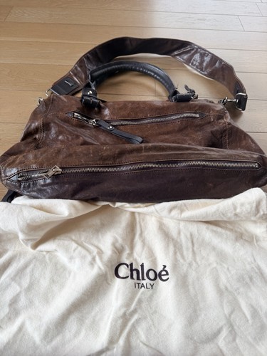 Brown leather shoulder - brown,