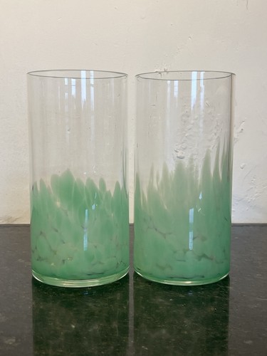 Pair mouth blown - polish, glass