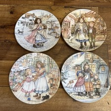 Set Of 4 NSPCC Christmas Plates Vintage 8.5 Inch 