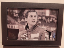AYRTON SENNA F1 DRIVER RARE UNSEEN B&W FRAMED PHOTO 6 X 4 INCH MEMORABILIA WOW