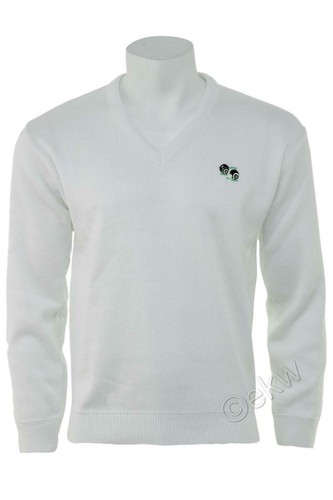 Bowls neck white jumper - white, with