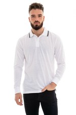 River Road Mens Polo Long Sleeve T-Shirt Tipping Collar Smart Casual Shirt Tops