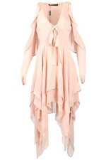 ELIE SAAB BELTED SILK MIDI DRESS FR 38 UK 10