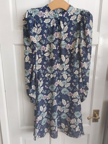 George navy blue - blue, floral