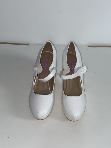 White patent leather mary jane - leather,