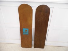 Pair of Vintage 1970s Plywood Bellyboards Piran Surfboard Perranporth Cornwall
