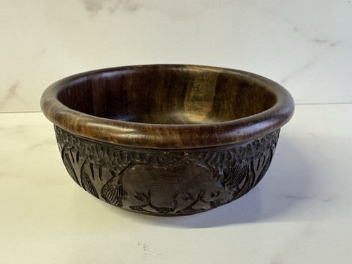 Vintage wooden bowl with - vintage,