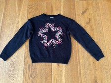 Girls Next Navy Blue Sequin Star Jumper Age 8